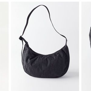 NWT black BAGGU medium nylon crescent bag